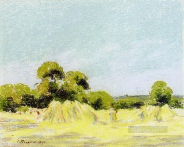 カミーユ・ピサロ Painting - モンフーコーでの収穫のための研究 1879年 カミーユ・ピサロ